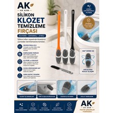 Ak Avm Silikon Klozet Fırçası ve Tutucu Seti Duvara Asılabilir Wc Tuvalet Temizlik Fırçası
