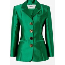 Nesgo Moda 4'lü Karma/2 Şekilli Özel Tasarım Metal Ceket/hırka Düğmesi Seti -Gold Renk Büyük Boy