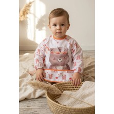 Morado Se siente Perfecto Bery Boho Sıvı Geçirmez Uzun Kollu Bebek Mama Önlüğü - Boho Ayıcık Desenli, Cepli ve Leke Tutmaz Blw Önlüğü 6-24
