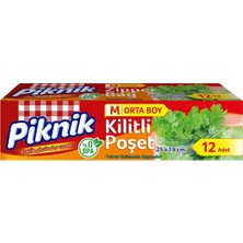 Piknik Orta Boy Kilitli Buzdolabı Poşeti 12LI