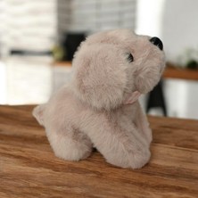 Glipet Fularlı Köpek Peluş Köpek Oyuncağı  14X12X8 cm Açık Kahve