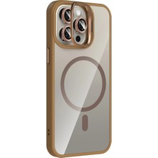 The Gencoo Joko  Iphone 14 Pro Max Remim Lensli Magsafe Standlı Kapak - Kahverengi