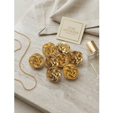 Nesgo Moda Z.a.r.a 8 Adet Altın Rengi Gül Desenli Metal Düğme (20.3 Mm)