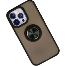 The Gencoo Iphone 15 Pro Max Kılıf Montreal Yüzüklü Silikon Kapak - Siyah