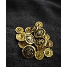 Nesgo Moda Altın Kaplama Siyah Boyalı Aslan Figürlü Metal Düğme Takımı 6 Buyuk 10 Kucuk 23MM 36 BOY/15MM 24 Boy