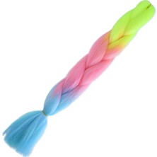 Elivora Afrika Örgülük Ombreli Sentetik 100 Gr. / Neon Sarı / Pembe / Açık Mavi