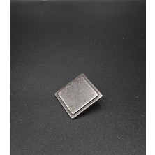 Nesgo Moda Antik Gümüş Oksit Renkli Extra Büyük Kare Metal Düğme 4 Adet 3.8 cm 60 Boy