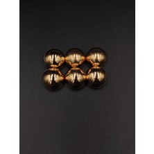 Nesgo Moda Bombeli Metal Düğme Free Sarı 6 Adet 20.3 mm