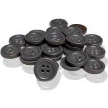 Nesgo Moda Polyester Düğme Füme 15MM 20 Adet
