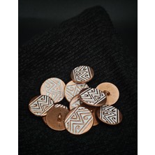 Nesgo Moda 14 Adet Bakır Renk Etnik Desenli Metal Düğme Seti (6 Büyük + 8 Küçük) 20 mm 32BOY 23MM 36 Boy