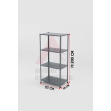 Ayyıldız Raf 59X93X150 cm 4 Katlı Modüler Çelik Raf Sistemi – Elektrostatik Fırın Boyalı Çok Amaçlı Depolama ve Ayakkabılık Rafı