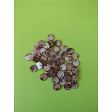 Nesgo Moda 10 mm Yandan Delikli Doğal Düğme Koyukahverengi Boncuk Doğal (35 Adet)