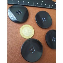 Nesgo Moda Siyah Çanak Model Polyester Düğme 4 cm 1 Paket 6 Adet