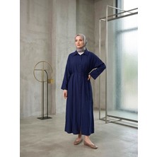Foremia Pat Detay Elbise-Lacivert -