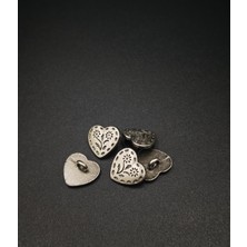 Nesgo Moda 14 mm Kalp Formlu Metal Düğme - 12 Adet