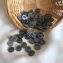 Nesgo Moda 18 Boy Gri Tombul Düğme - Gömlek Düğmesi ( 50 Adet )