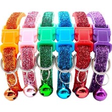 Glipet Simli Zilli Dokuma Kedi Boyun Tasması 19X1 cm Turkuaz