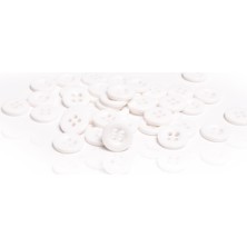 Nesgo Moda Polyester Düğme Beyaz Gömlek Düğmesi 10MM 50 Adet