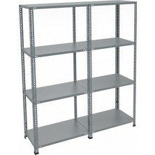 Ayyıldız Raf 31X186X150 cm Ikili Seri Bağlantılı 4 Katlı Modüler Çelik Raf Sistemi – Elektrostatik Fırın Boyalı Çok Amaçlı Depolama ve Ayakkabılık Rafı