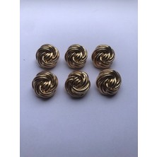 Nesgo Moda Gold Altın Burgu Yumak Model Düğme Metal Düğme 36 Boy Düğme - 6lı Düğme Paketi