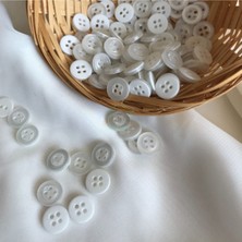 Nesgo Moda 18 Boy Beyaz Tombul Düğme - Gömlek Düğmesi ( 100 Adet )