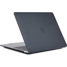Renas Store Apple Macbook Air 13.6inç 2022 M2 A2681 ile Uyumlu Kılıf Kristal Ön Arka Şeffaf Kapak Siyah