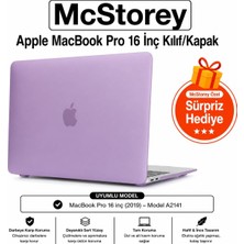 Renas Store Mcstorey MacBook Pro 16 Touch Bar Uyumlu Sert Kapak Hardcase Mat Yüzey Ince Hafif Darbe Çizilme Koruma A2141 Lila