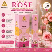 Trendhane Mahur Rose Gül Kokulu Tütsü 120 Adet – 6 Kutu x 20 Çubuk, Premium Çubuk Tütsü, Ev Ofis Yoga Meditasyon ve Ortam Kokulandırma Için