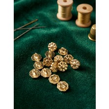 Nesgo Moda Z.a.r.a 15 Adet Altın Rengi Çiçek Desenli Ayaklı Düğme (14 Boy - 8.9 Mm)