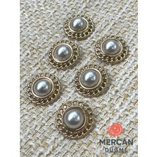 Nesgo Moda 🟡altın Zıncır Detaylı Inci Düğme 23MM Premium Kalıte