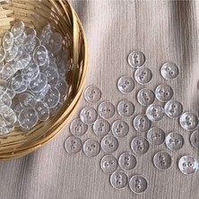 Nesgo Moda Şeffaf Düğme 28 Boy - 1.78 cm 50 Adet ( Nevresim Düğmesi - Cam Düğme )