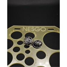 Nesgo Moda 6 Adet Antik Çiçek Desenli Metal Düğme - Nickel Gümüş 18 mm (28 Boy)
