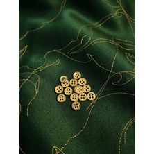 Nesgo Moda Z.a.r.a 12 Adet Gold Renk 4 Delikli Metal Düğme (16 Boy / 10.2 Mm)