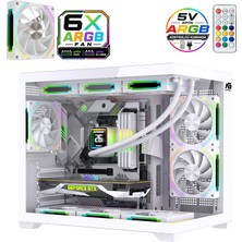 Next Gaming Orion Cube XL 6x Argb Fan Kumanda ve Kontrolcü M-Atx Boş Bilgisayar Kasası Beyaz