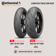 Continental Contiattack Sm Evo 120/70 R17 58H - 160/60 R17 69H Ön Arka Motosiklet Lastik Takımı 2023/2024
