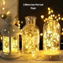 Eco Lounge Sarı Peri LED Flaşlı Işık – 3 Metre Dekoratif Oda ve Organizasyon Aydınlatması