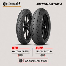 Continental Contiroadattack 4 110/80 R19 59V - 150/70 R17 69V Ön Arka Motosiklet Lastik Takımı 2026