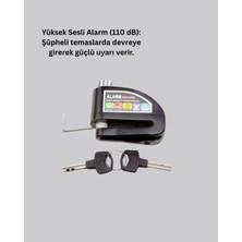Motosiklet Scooter Bisiklet Tekerlek Disk Kilidi Alarmlı Güvenlik