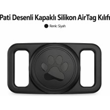 Conocer Airtag Uyumlu Pati Desenli Kapaklı Silikon Kedi Köpek Tasma Uyumlu Airtag Kılıfı Tam Korumalı Suya Dayanıklı