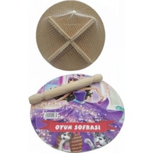 Hace Bazaar 24CM Resimli Ahşap Oyun Sofrası Ekmek Tahta (K95)