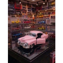 Oyuncak Sahili Cadillac Tarzı Direksiz 12.5cm Klasik 1962 Demir Nostaljı Koleksiyon Pembe Model Metal Araba Kapı Bagaj Açılır Kadillak