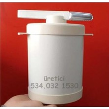 Beyaz Krem Renk Buz Kovası Çift Kat Plastik Cidarlı Izoleli Büyük Boy Kapaklı Buz Kovası Öze