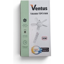 Belirtilmemiş Tavan Tipi Fan 30W Uzaktan Kumandalı Aydınlatmalı - 3 Kademe Hız + Işık Tonu Ayarlı Modern Tavan Vantilatörü