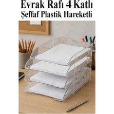 Evrak Rafı 4 Lü Şeffaf Masaüstü 1 Paket Plastik Evrak Rafı Masa Üstü Şeffaf Hareketli A4 Do