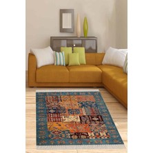 Pelangi Kırkyama Patchwork Kilim Desenli Etnik Dijital Baskı Yıkanabilir Modern Salon Halı ve Yo