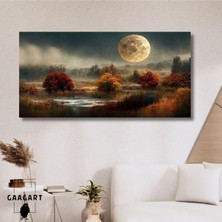 Kanvas Duvar Tablosu Dolunay ve Doğa Manzarası 120 x 60