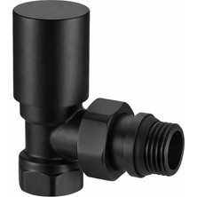 Fause Radyatör Havlupan Vanası Köşe Tip 1/2'' Krom KVN101 (Mat Siyah)