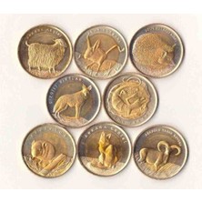 Gündüz Ticaret 8 Farklı Bimetal Hayvanlar Hatıra Para Lotu Çil Kondisyon