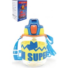 King Tritan Pipetli Suluk, 620 Ml, Lacivert, Boyun Askılı Okul Çocuk Suluğu, Bpa Içermez