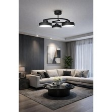 Dönence LED Siyah Renk Modern Tasarım Enerji Tasarruflu Üç Renk Işık Ledli Dekoratif Avize Sal